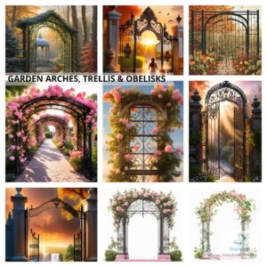 "Transform Your Garden Into A Paradise With Our Stunning Garden Arches, Trellis & Obelisks Collection! 🌿🌸 #Gardengoals #Duqaahandicrafts"