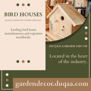 Duqaa's handcrafted bird houses are a perfect addition to your garden, offering a stylish and safe environment for your feathered visitors. Made from wood, bamboo, and metal, these bird houses are durable and eco-friendly, crafted by artisans from Moradabad, Jaipur, and Delhi. Alternative Names for the Product: Eco-Friendly Bird Houses Handmade Outdoor Birdhouses Decorative Bird Shelters Wooden Bird Houses for Garden Custom Birdhouses Duqaa.com is a distinguished manufacturer and exporter of ornamental handicrafts based in Mumbai, India. We specialize in providing a wide range of handcrafted bird houses, combining artistry and nature to create a welcoming space for birds while enhancing your garden’s beauty.