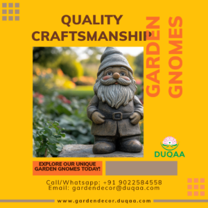 Elevate your garden or backyard with Duqaa's charming garden gnomes! 🏡💫 Available in various materials like resin, ceramic, and wood, these handcrafted beauties are perfect for any outdoor setting. Made with love and precision in Mumbai, India, Duqaa offers gnomes in a range of designs to fit your unique style.🌼🌿 #Duqaa #HandcraftedBeauty #GnomeDecor #OutdoorPerfection