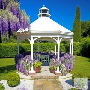 🌿💐 Enhance your garden with Duqaa pergolas and garden shelters.